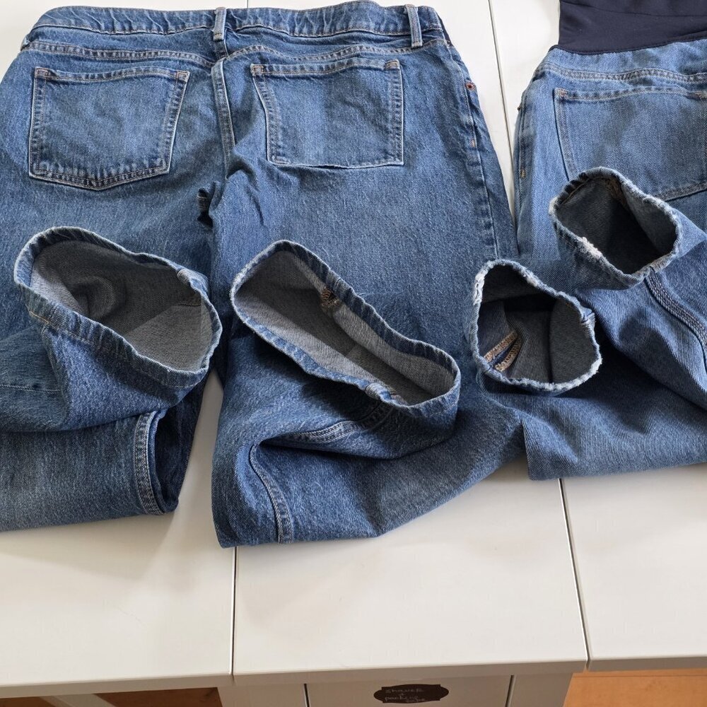 Old Navy Maternity Jean Women 10 / 10L Blue Taper High Rise Cropped Cotton Denim - Picture 11 of 16